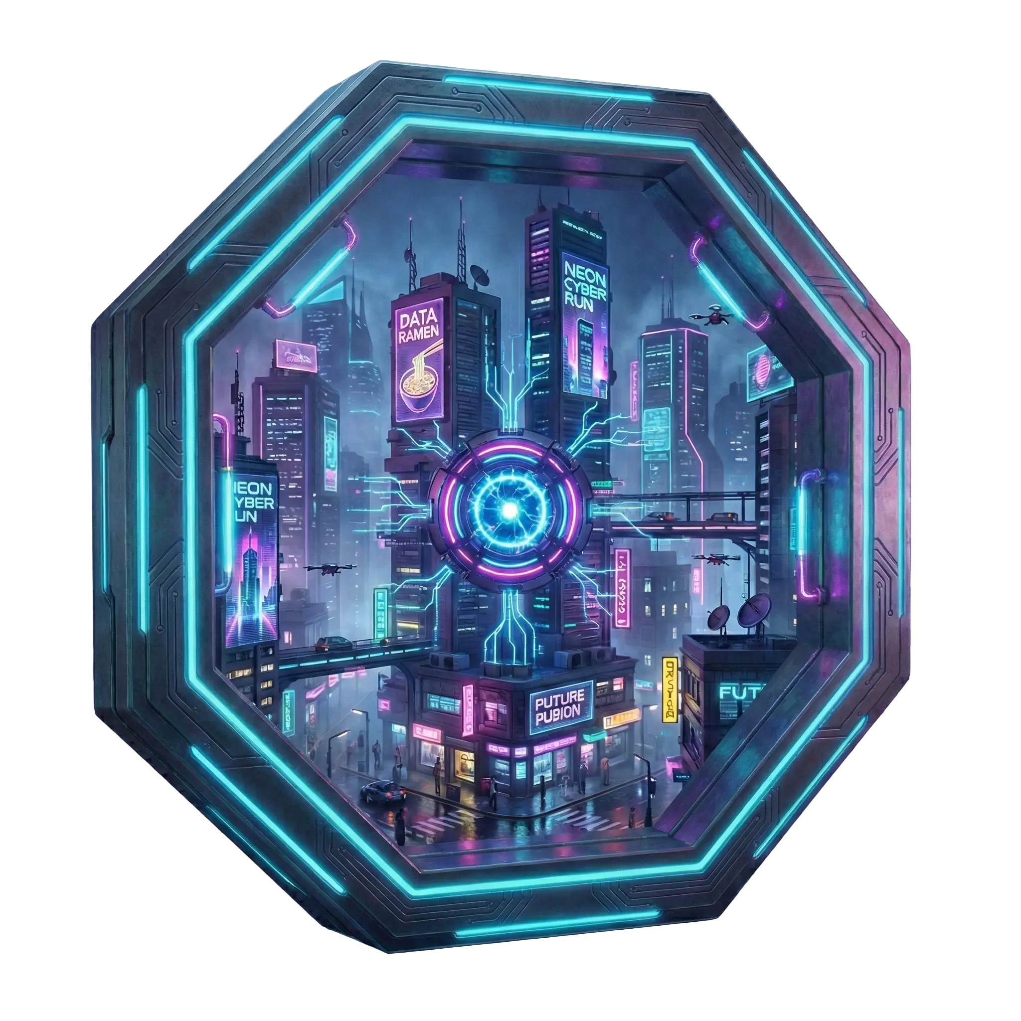 Neon Cyber Run medal